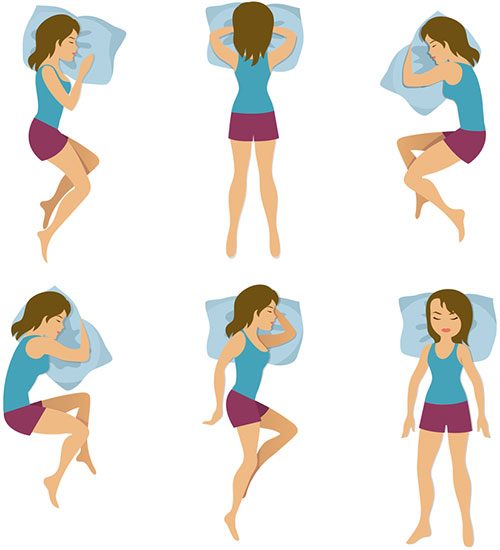 Woman In Different Sleeping Positions