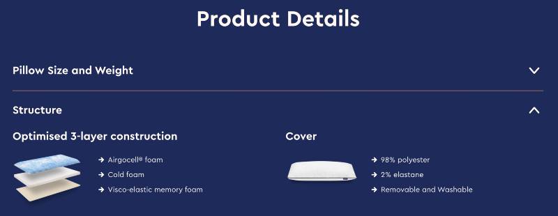 Emma Pillow Product Details Structure Diagram